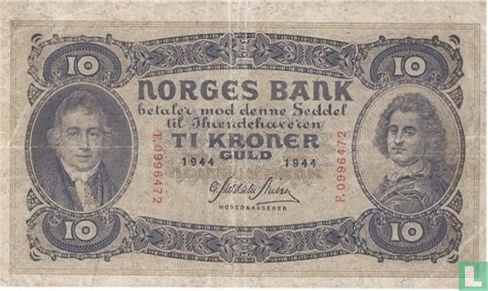 Norwegen 10 Kroner 1944 - Bild 1