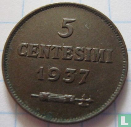 San Marino 5 centesimi 1937 - Image 1