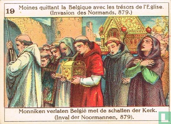 Monniken verlaten België met de schatten der kerk (Inval der Noormannen, 879) - Image 1