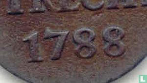 Utrecht 1 duit 1788 (koper - 17 en 88 dicht bij elkaar, dubbele lijn onder wapen) - Afbeelding 3