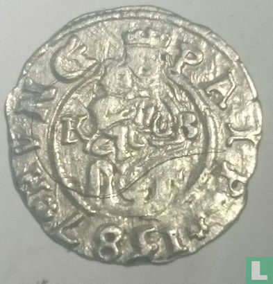 Hongarije  1 denar  1587 - Afbeelding 1