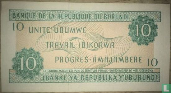 Burundi 10 Francs 1983 - Image 2