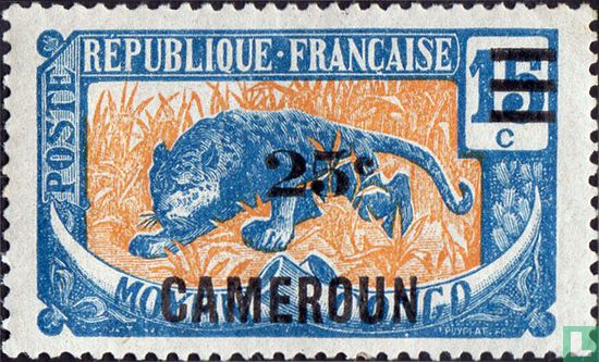 Leopard, with overprint new value
