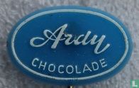 Ardy chocolade [wit op blauw] (ovaal)