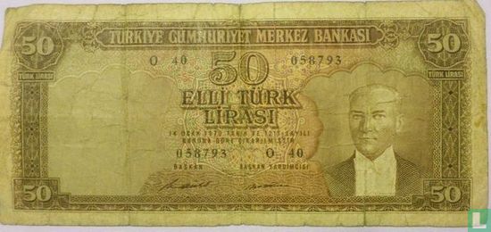 Turkije 50 Lira ND (1971/L1970) - Afbeelding 1
