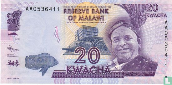 Malawi 20 Kwacha 2012 - Image 1
