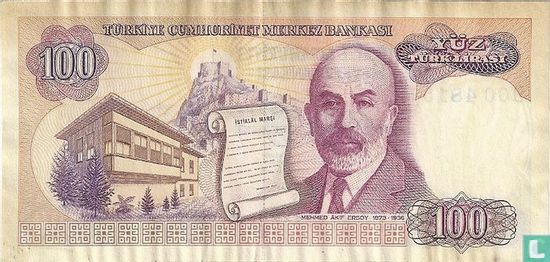 Turkije 100 Lira ND (1983/L1970) P194a2 - Afbeelding 2