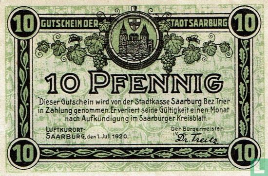 Saarburg 10 Pfennig 1920 - Image 1