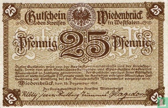 Wiedenbrück 25 Pfennig 1918 - Afbeelding 1