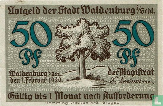 Waldenburg 50 Pfennig 1920 - Bild 1