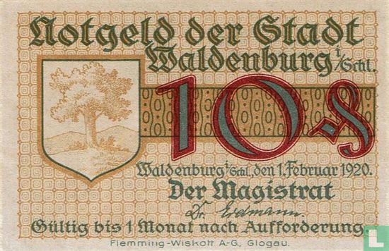 Waldenburg 10 Pfennig 1920 - Afbeelding 1