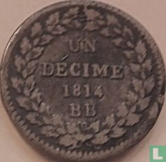 Frankrijk 1 décime 1814 (N - zonder punten) - Afbeelding 1