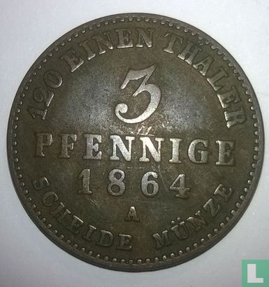 Anhalt-Bernbourg 3 pfennige 1864 - Image 1