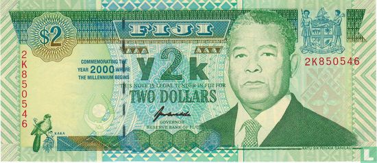 Fidji 2 Dollars 2000 - Image 1