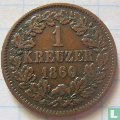 Baden 1 kreuzer 1860 - Afbeelding 1