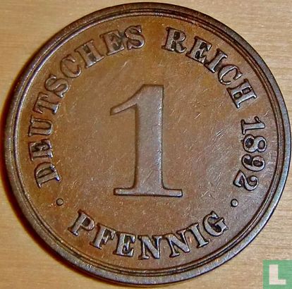 Duitse Rijk 1 pfennig 1892 (A) - Afbeelding 1