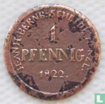 Anhalt-Bernburg 1 pfennig 1822 - Afbeelding 1