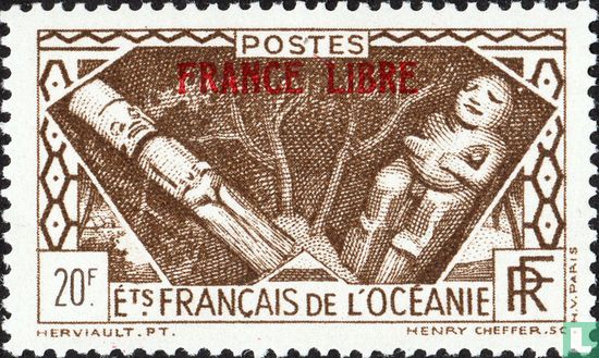 Thèmes du pays, surchargé "France Libre"