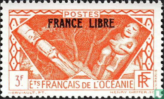 Country themes, overprint "France Libre" 
