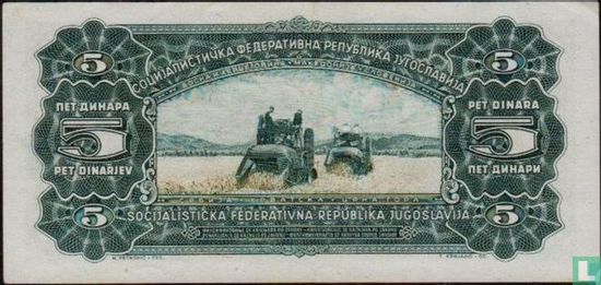 Yougoslavie 5 Dinara 1965 - Image 2
