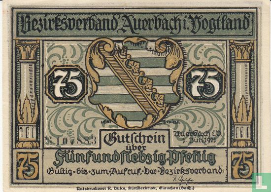 Auerbach 75 Pfennig 1921 (5) ( 3mm with No. ) - Image 1