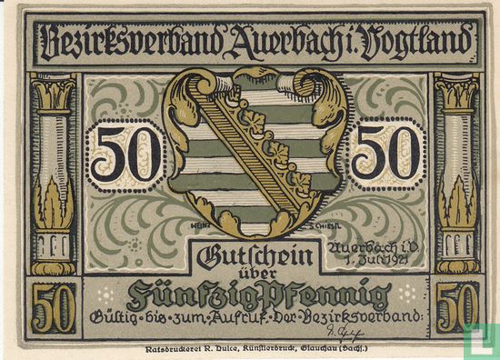 Auerbach 50 Pfennig 1921 ( 3 mm with No. ) - Image 2