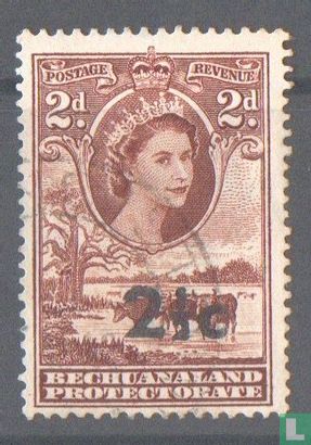 Koningin Elizabeth II, met opdruk 