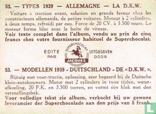 Modellen 1939 - Duitschland - De "D.K.W." - Afbeelding 2