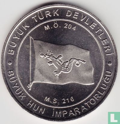 Turkije 1 kurus 2015 "The Great Hun Empire"  - Afbeelding 2