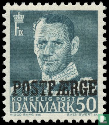 King Frederik IX with overprint Postfaerge