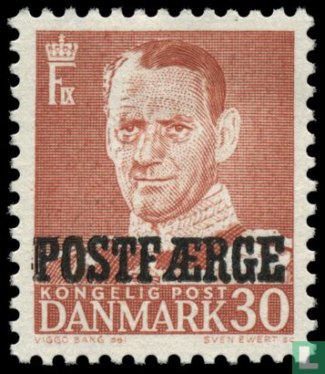 Koning Frederik IX met opdruk Postfaerge