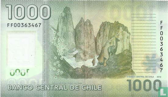 Chili 1.000 Pesos 2012 - Afbeelding 2