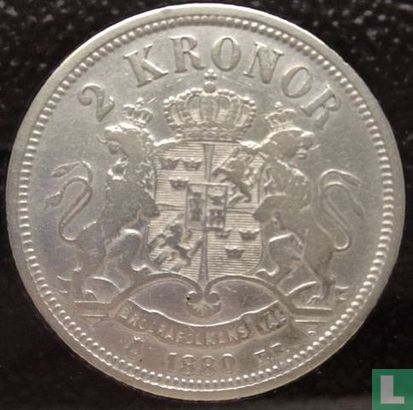 Suède 2 couronnes 1880 (Type 1) - Image 1