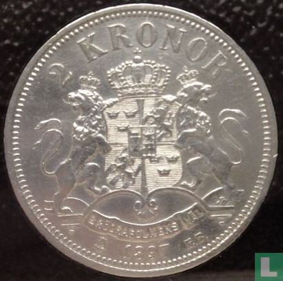 Zweden 2 kronor 1897 - Afbeelding 1
