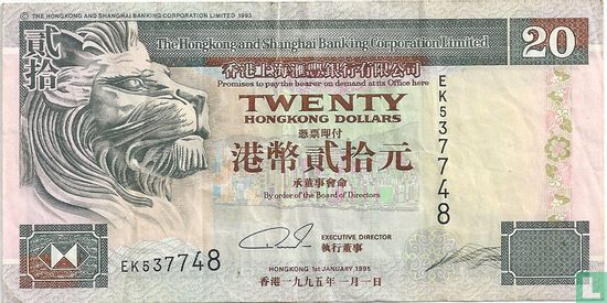 Hong Kong 20 dollars - Image 1