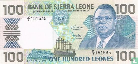 Sierra Leone 100 Leones 1988 - Afbeelding 1
