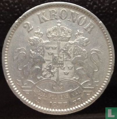 Zweden 2 kronor 1877 - Afbeelding 1