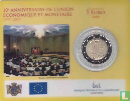 Luxemburg 2 euro 2009 (coincard) "10th anniversary of the European Monetary Union" - Afbeelding 1