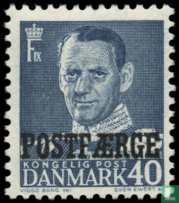 Koning Frederik IX + opdruk Postfaerge