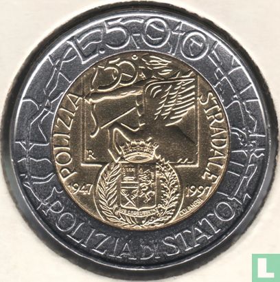 Italy 500 lire 1997 "50th anniversary Creation of the Italian Traffic Police" - Image 1