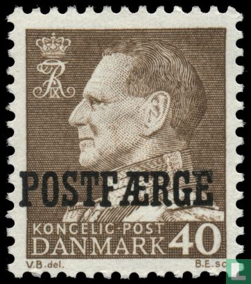 König Frederik IX. mit Aufdruck Postfaerge