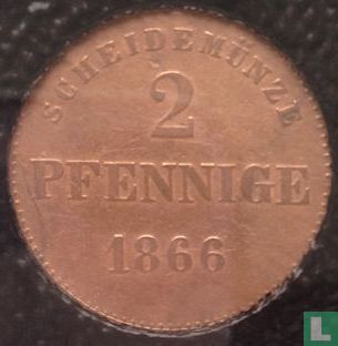Saksen-Meiningen 2 pfennige 1866 - Afbeelding 1