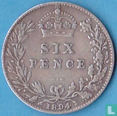 United Kingdom 6 pence 1894 - Image 1