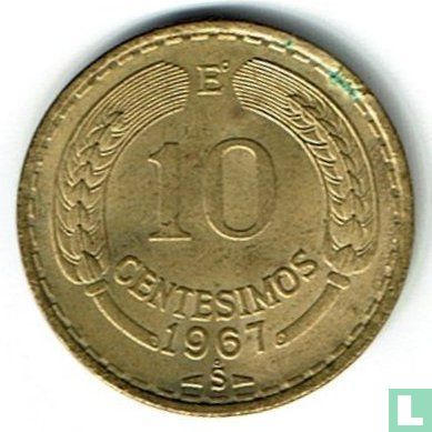 Chili 10 centesimos 1967 - Afbeelding 1