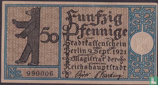 Berlin, Stadt 50 Pfennige 1921 (District 7) - Image 1