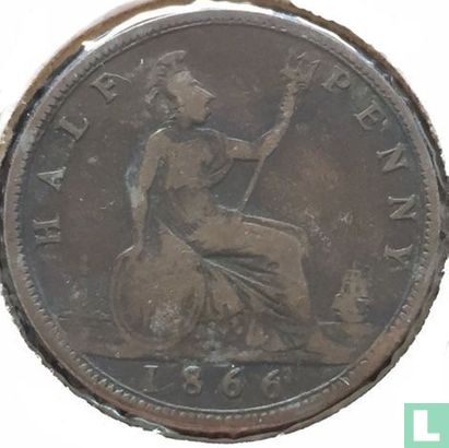Verenigd Koninkrijk ½ penny 1866 - Afbeelding 1