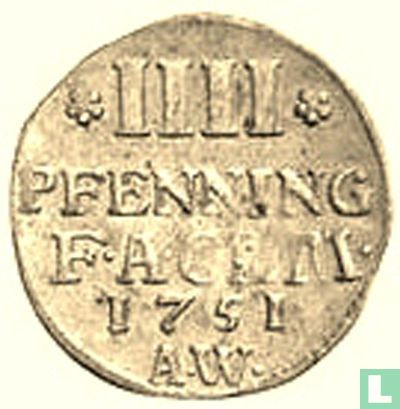 Anhalt-Köthen 4 pfennig 1751 - Afbeelding 1