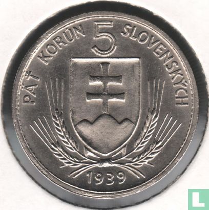 Slovaquie 5 korun 1939 - Image 1