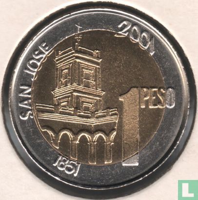 Argentinië 1 peso 2001 (gladde rand) "200th anniversary Birth of General Justo José de Urquiza" - Afbeelding 1