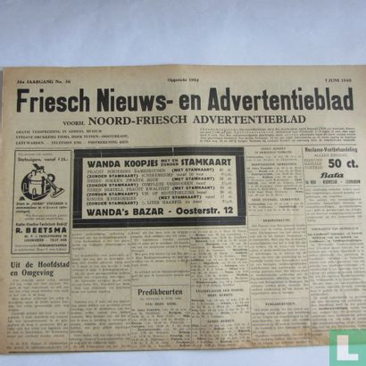Friesch nieuws- en Advertentieblad 36 - Afbeelding 1